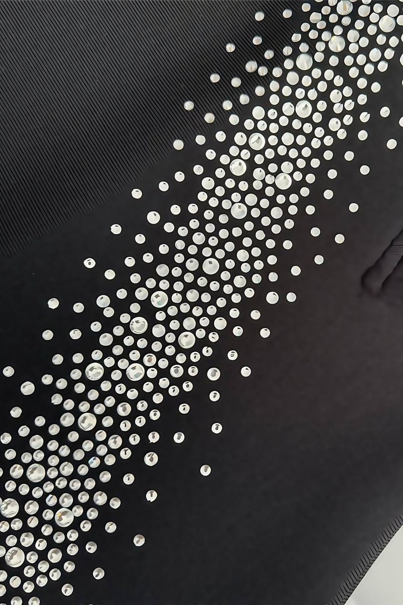 Rylihd One-shoulder Mesh Rhinestones Maxi Dress