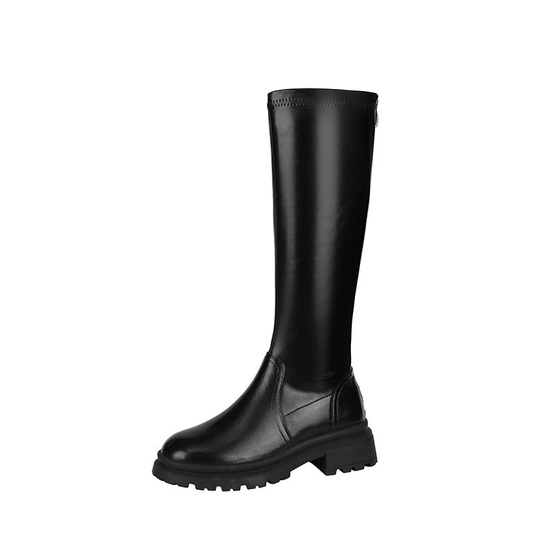 Flat Mouth High Leg Thick Bottom Large Boots
