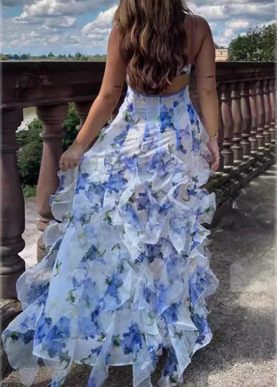Celeste Cascade - Ruffle Maxi Dress