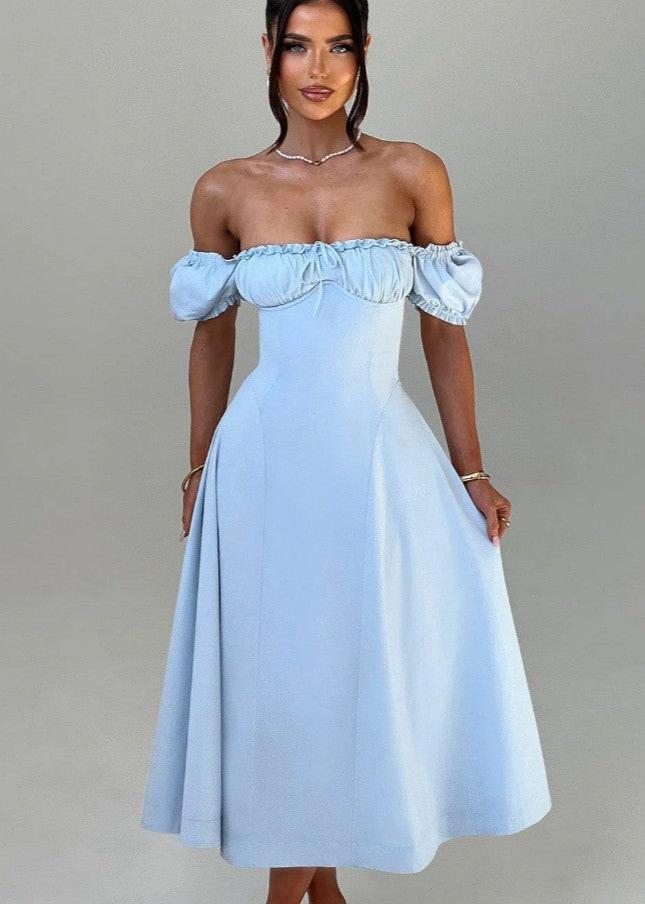 Celeste Lace-up Off-shoulder Dress