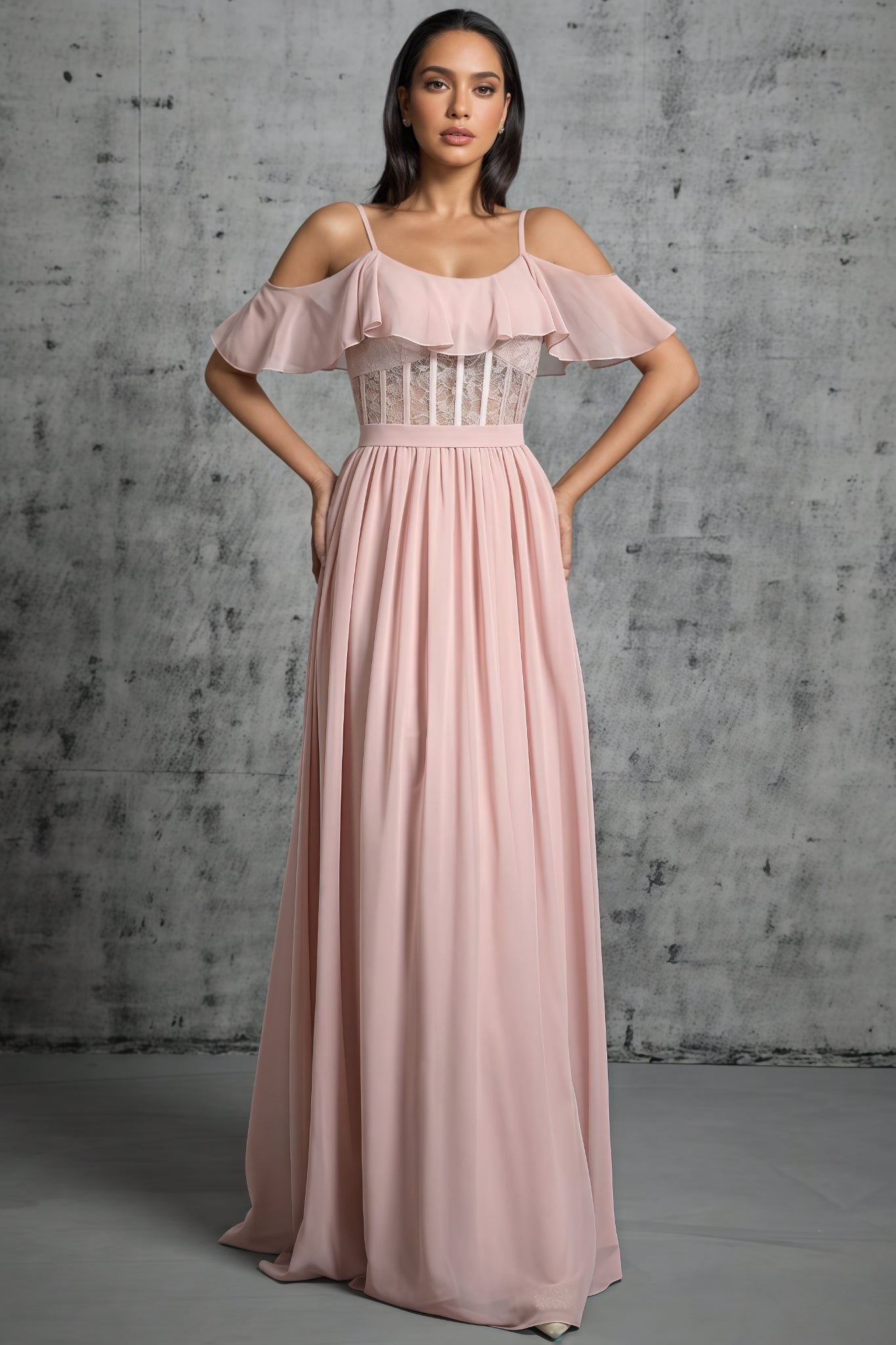 Kendra Lace Strapless Backless Maxi Dress