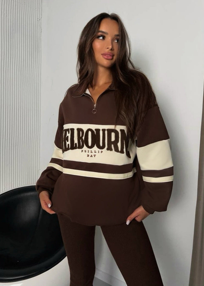 Varsity-inspired Half-zip Sweatshirt