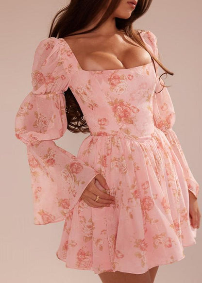 Rosalie Bell-sleeve Mini Dress
