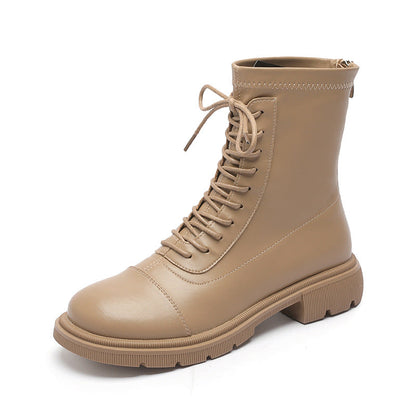 Back Zipper Martin British Style Flat Boots