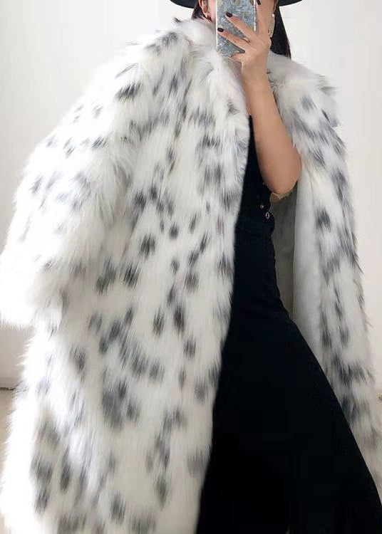 Aspen Spotted Faux Fur Long Coat