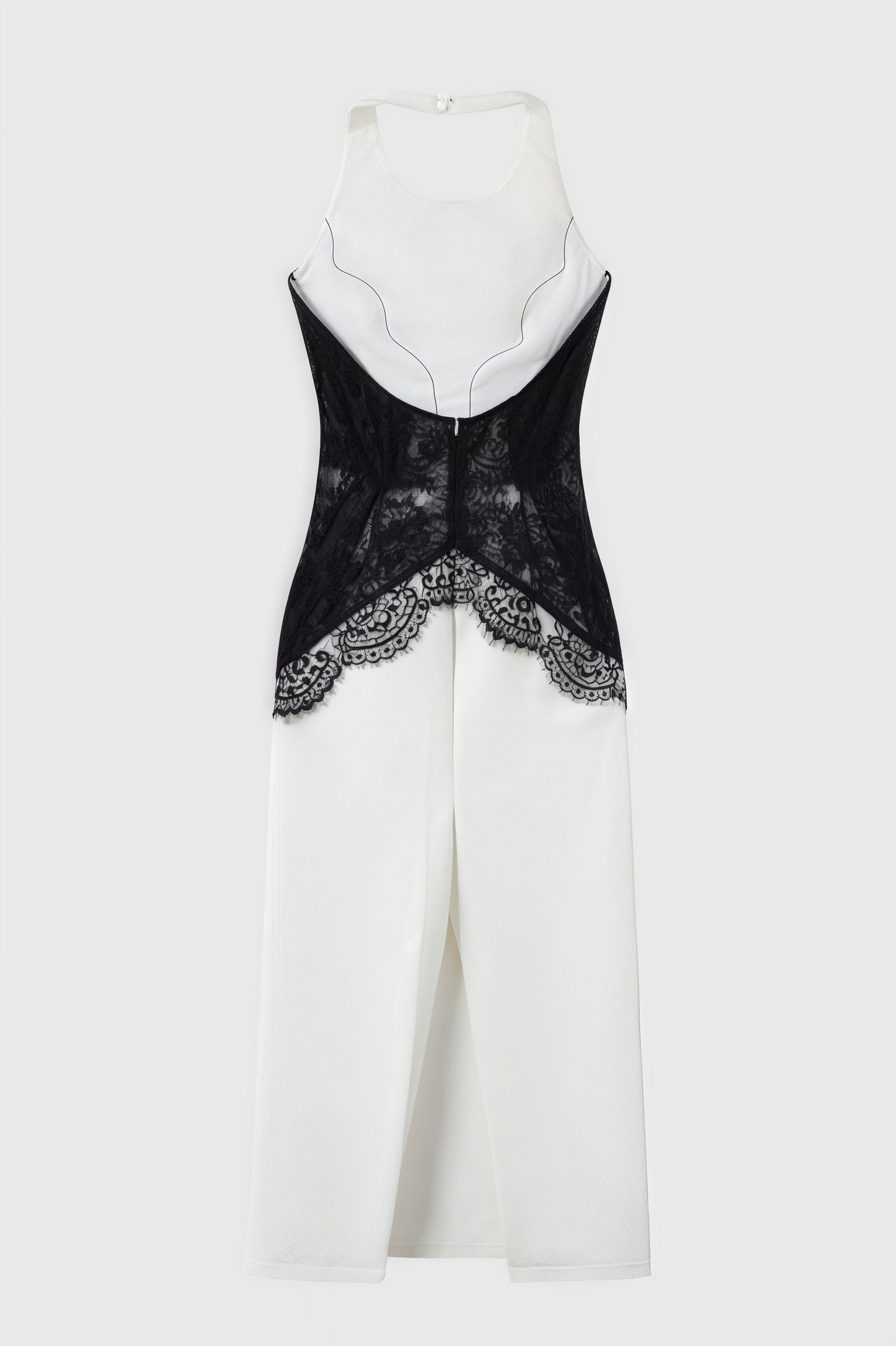 Kellan Crepe and Lace Open Back Maxi Dress