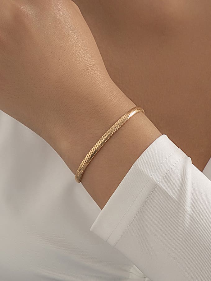 Flat Snake Bone Bracelet