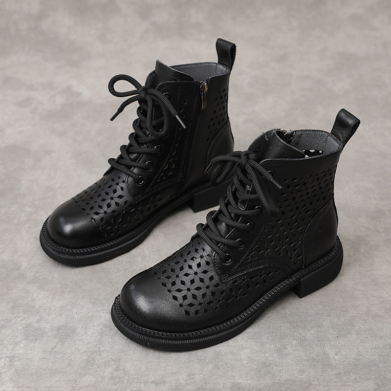 Hollow Out Flat Low Short Soft Boots