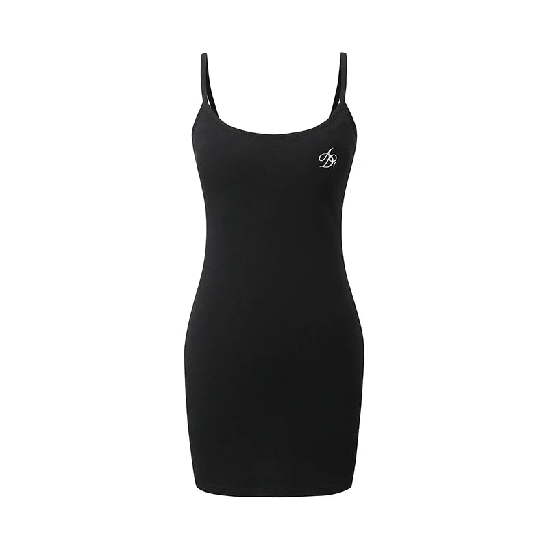 Fitted Spaghetti Strap Mini Dress - Soft Jersey Bodycon Tank Dress