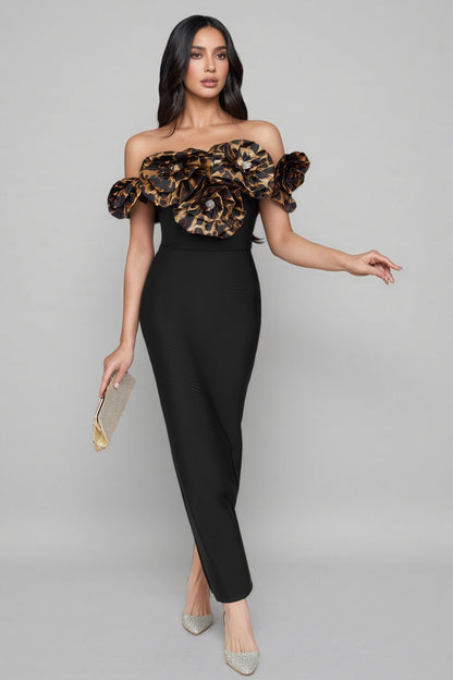 Donsa 3d Bandage Maxi Dress