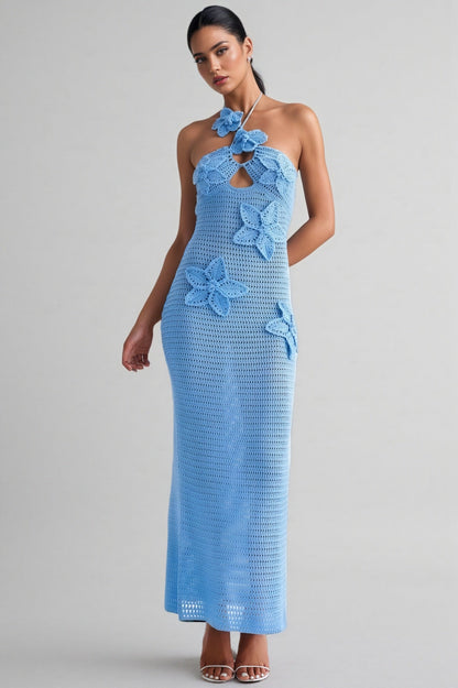 Remyed Openwork Knit 3d Maxi Dress