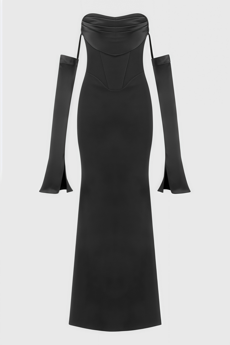 Justa One Shoulder Long Sleeve Maxi Dress