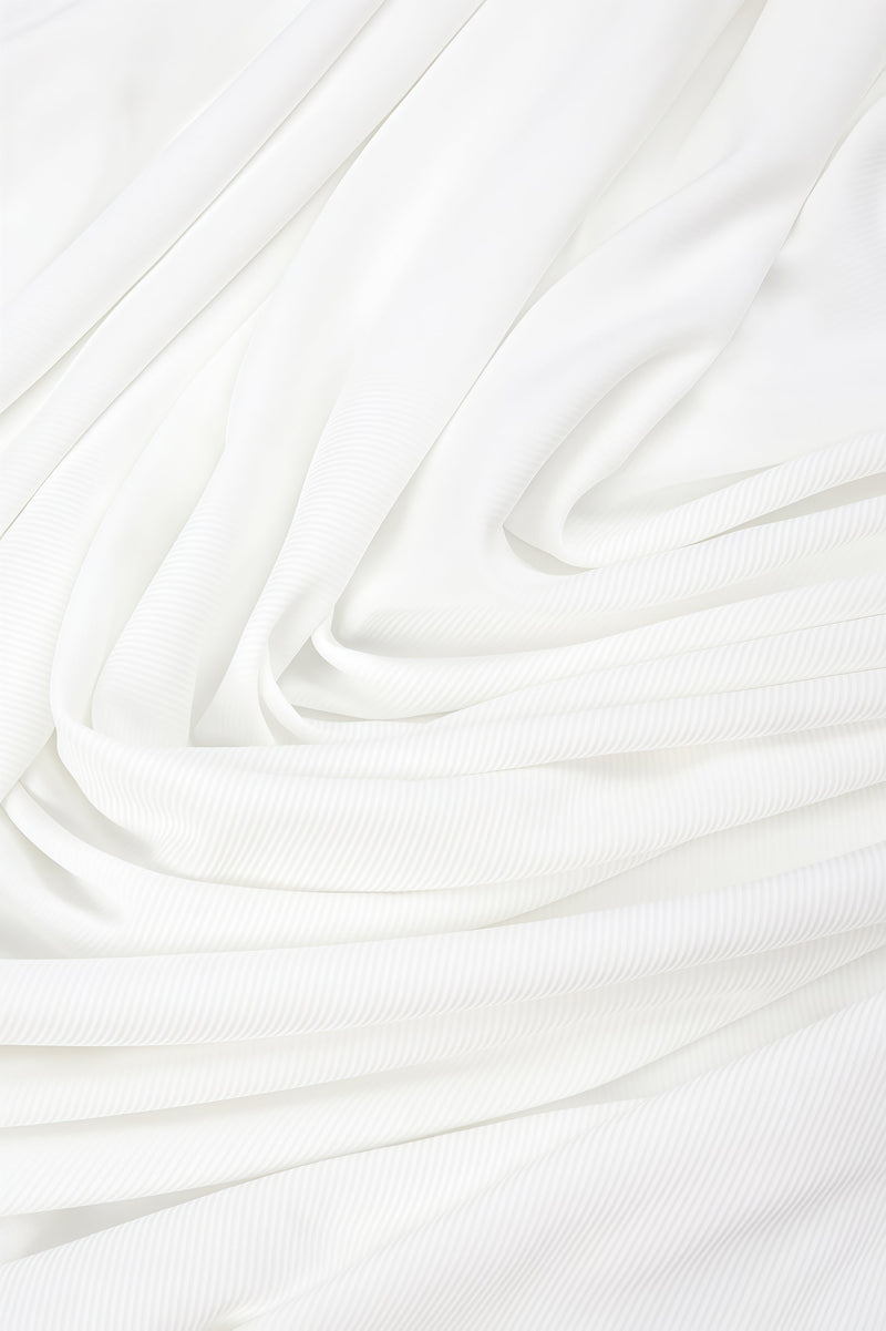 Sarads Deep V White Denim Maxi Dress