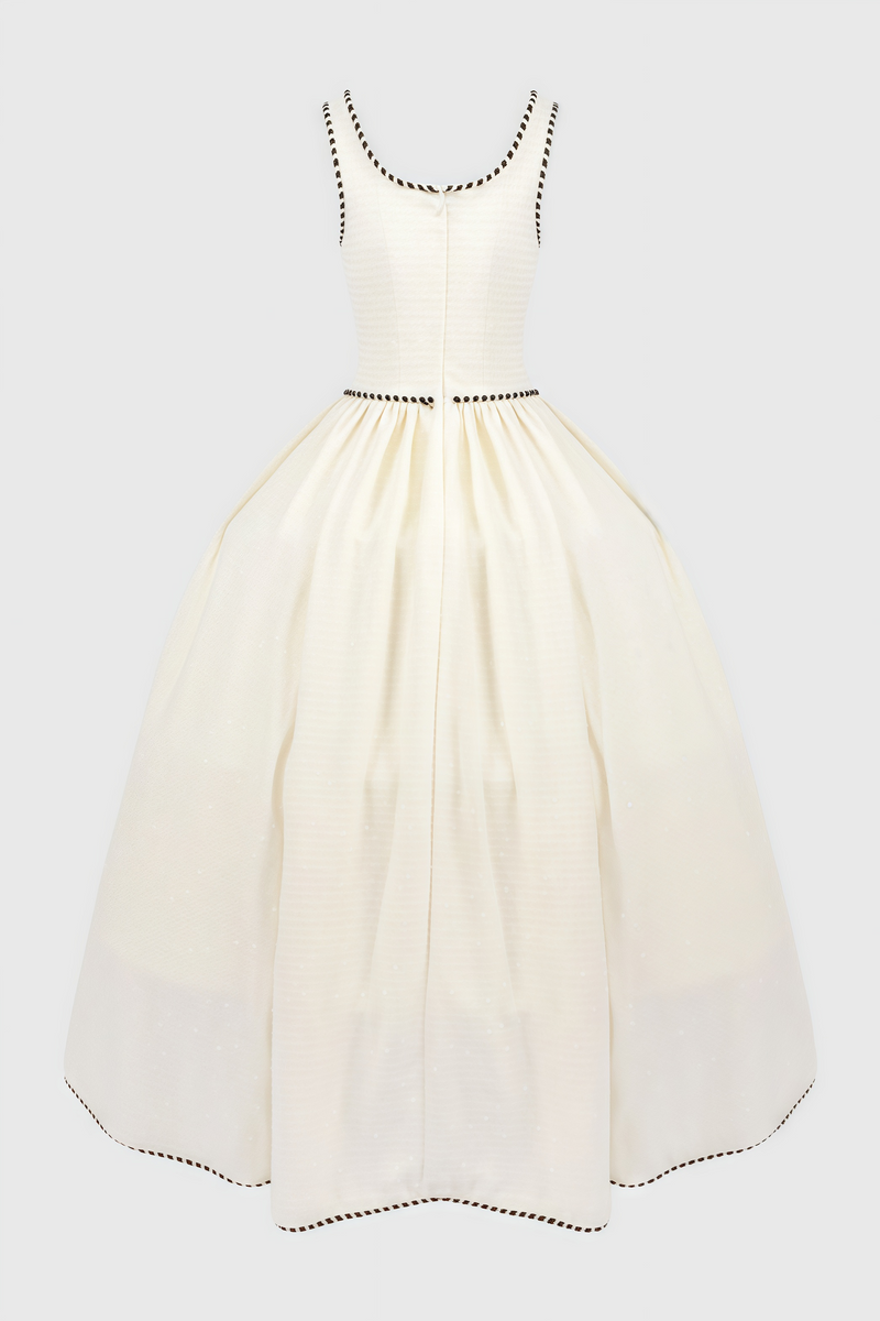 Pavoed Halter Puff Maxi Dress