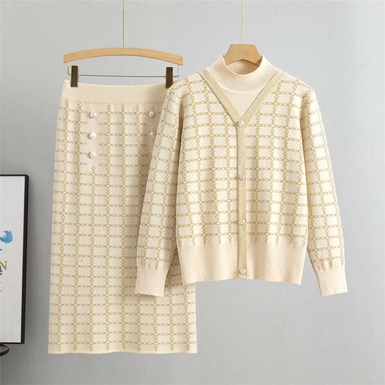 Apricot - Fashionable Skirt Two Piece Set