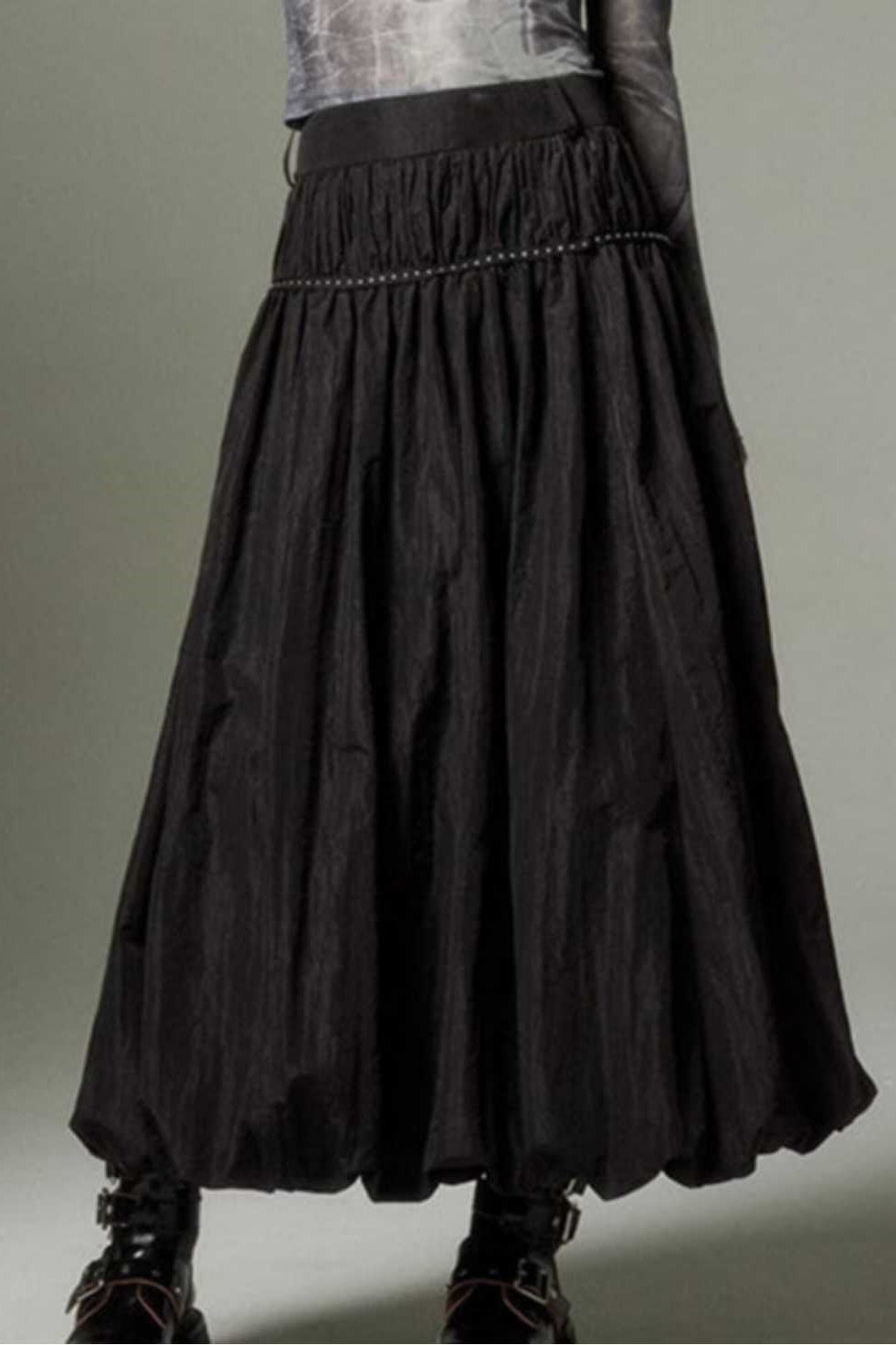 Ruffled Flowing Maxi Skirt
