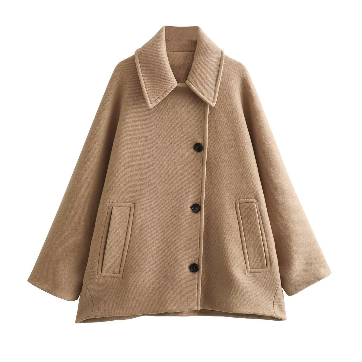 Fall Trends Autumn and Winter New Loose Overcoat Coat Single-breasted Mid-length Top