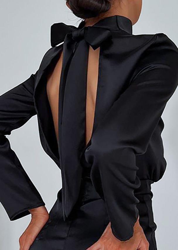 Satin Bow-back Mini Dress