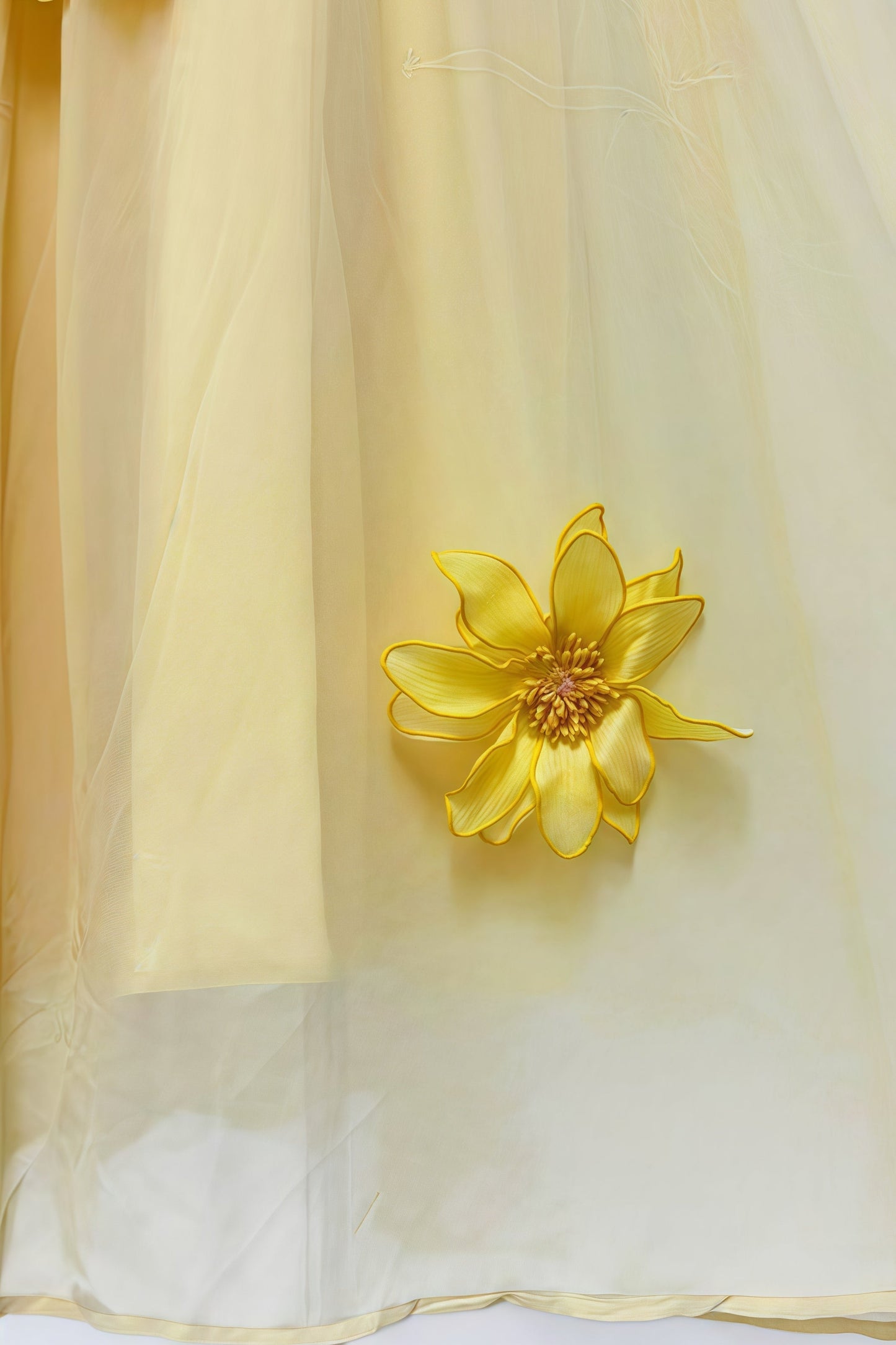 Xaelyth Yellow 3d Maxi Dress