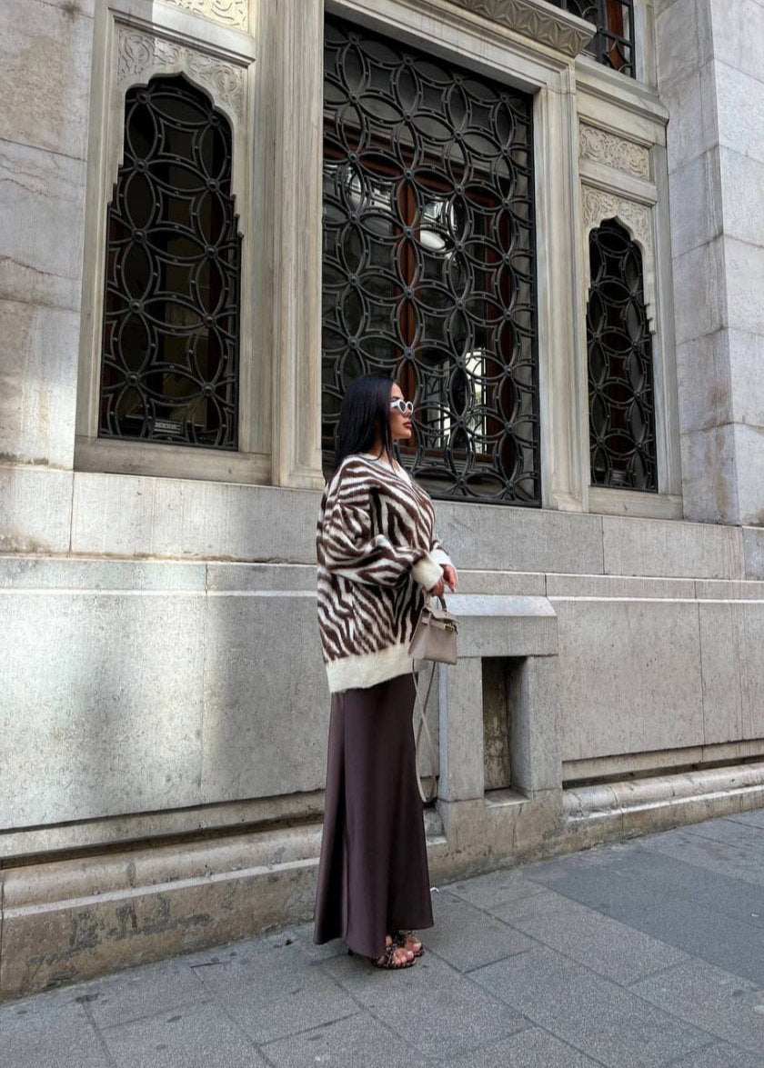 Wild Charm Zebra Knit Sweater