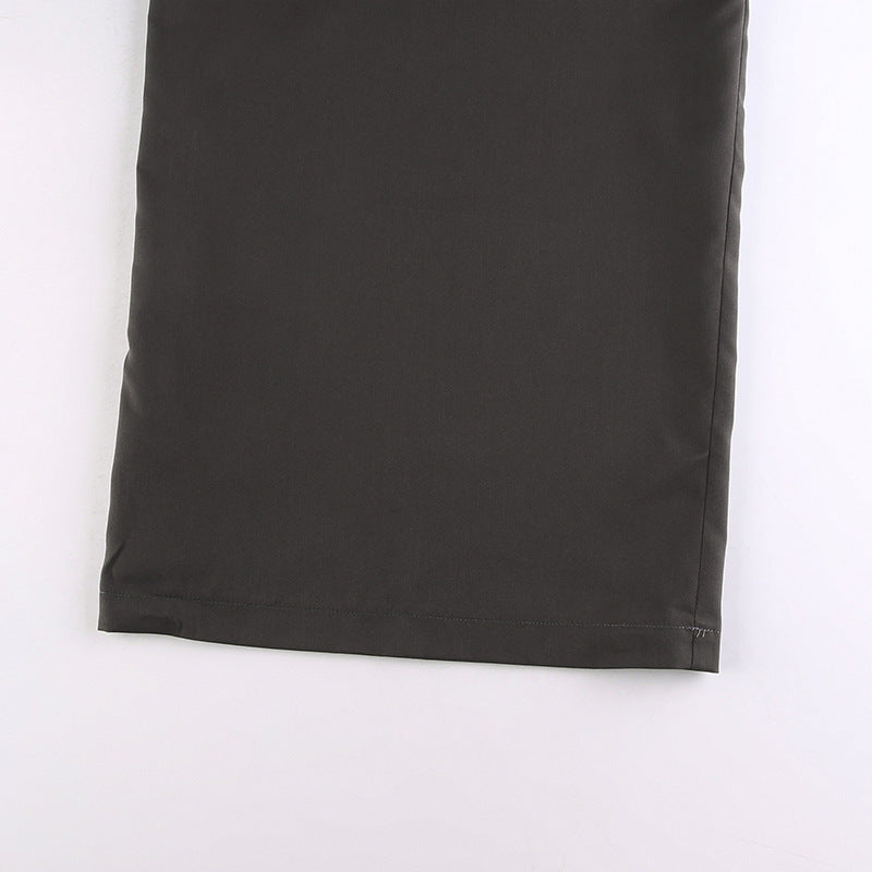 Color Y2k Cross Over Pleated Tailored Pants