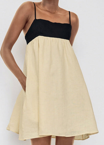 Adele - Two-tone A-line Mini Dress