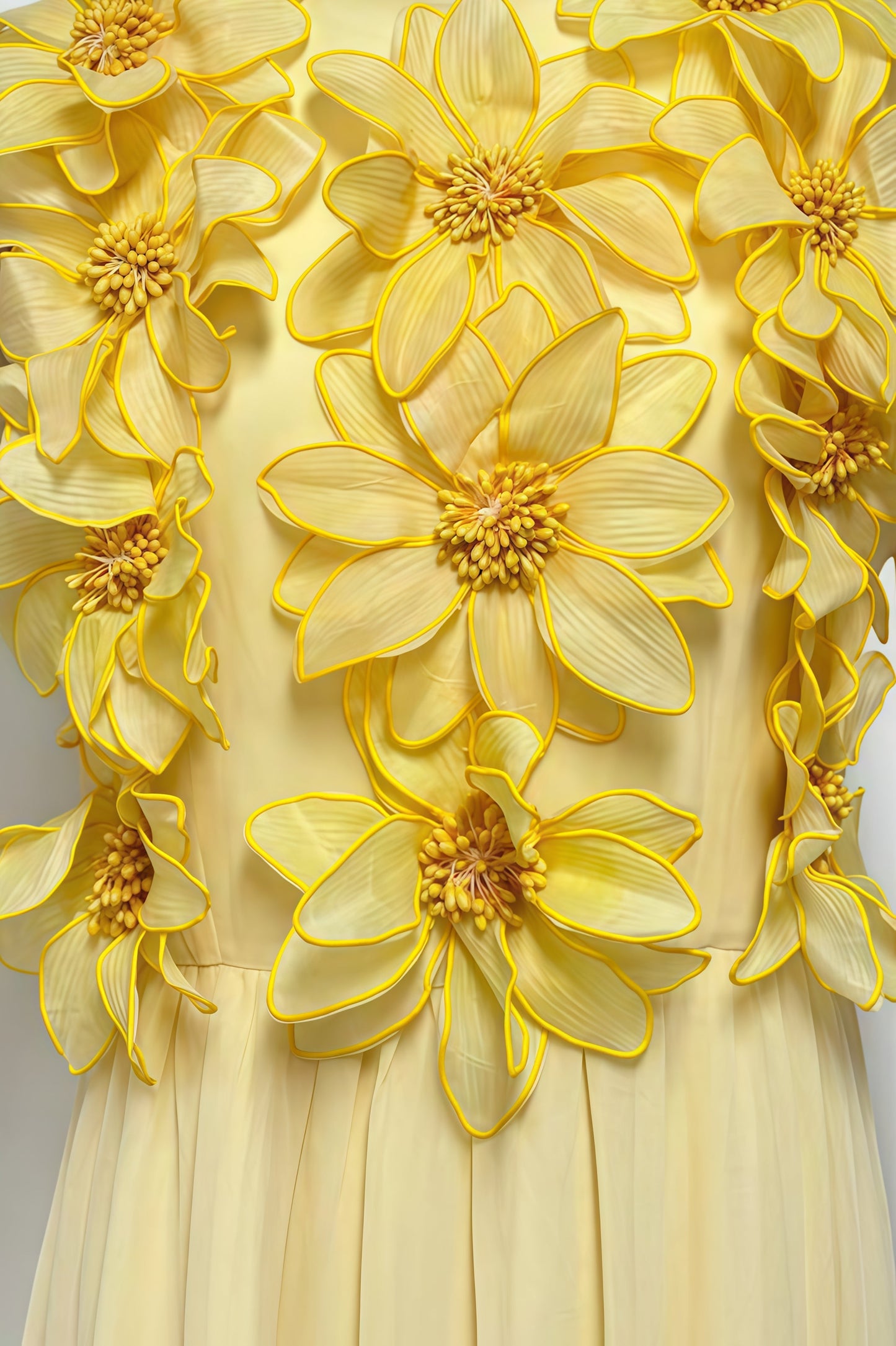 Xaelyth Yellow 3d Maxi Dress
