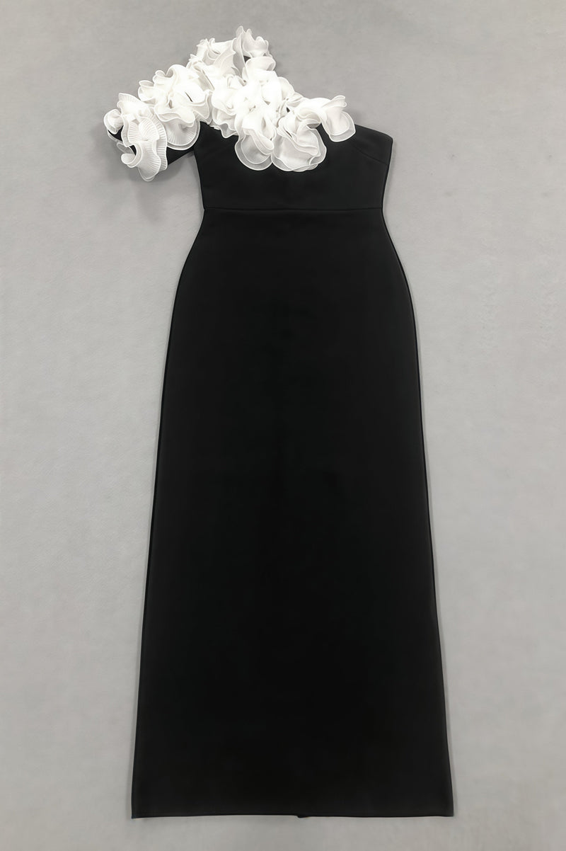Zephyr Black 3d Midi Dress