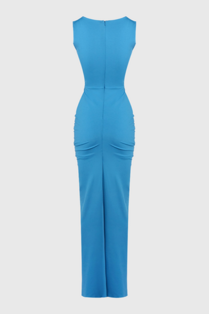 Celeste Blue Openwork Maxi Dress