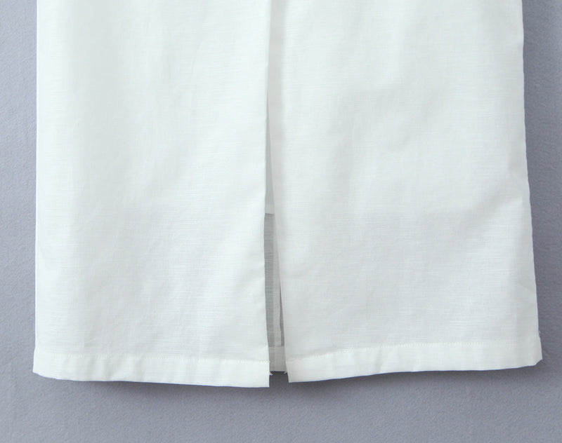 White – Sleeveless Cardigan Dress