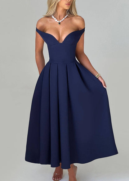 Off-shoulder A-line Gown