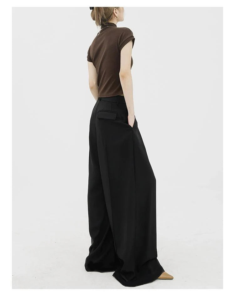 Dramatic Noir Wide-leg Palazzo Pants