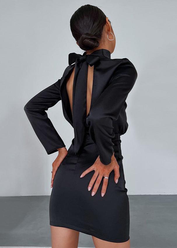 Satin Bow-back Mini Dress