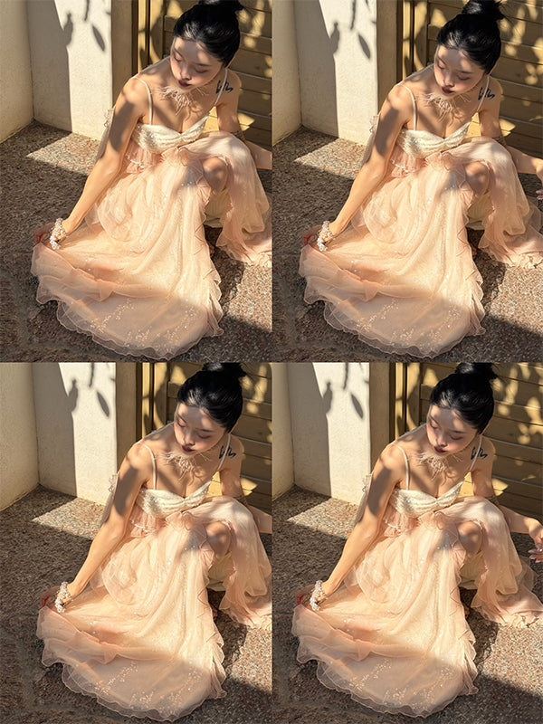 Glimmering Tulle Fairycore Sequin Maxi Dress _ Dreamy Resort Gown