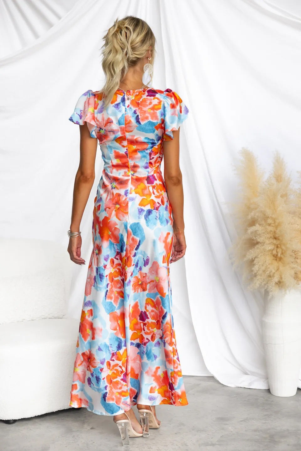 Teresa Printed V-neck Maxi Dress
