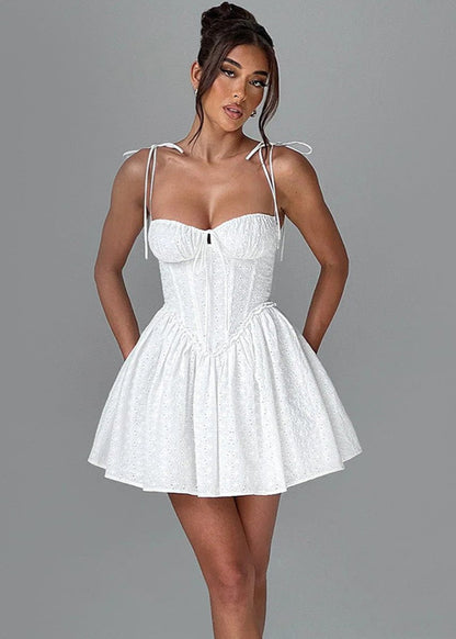 Soleil Lace-up Mini Dress