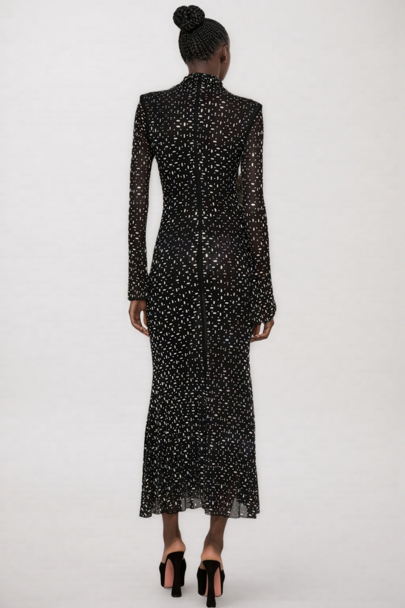 Roisea Long Sleeve Rhinestone Maxi Dress