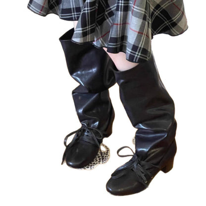 Genuine Retro Niche Design Pants Chunky Platform Below the Boots