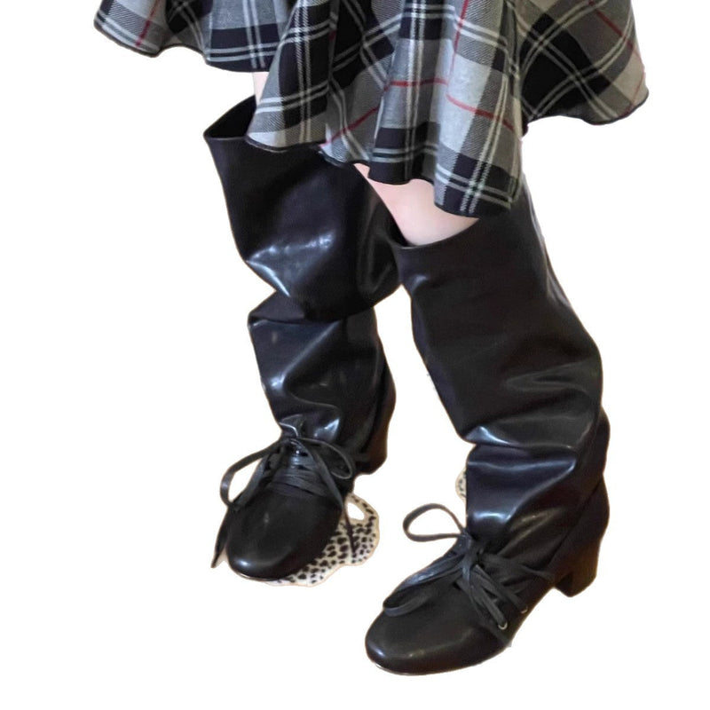 Genuine Retro Niche Design Pants Chunky Platform Below the Boots