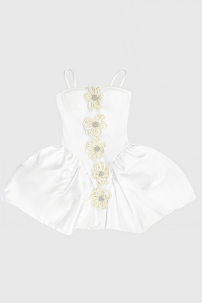 Juyce White 3d Mini Dress