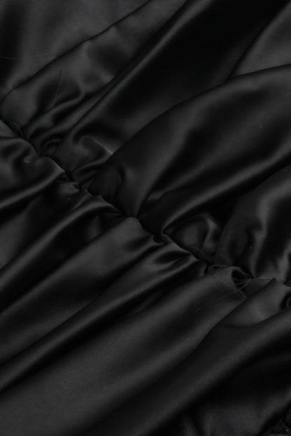 Faitd Black Strapless Backless Mini Dress