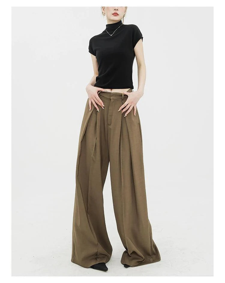 Dramatic Noir Wide-leg Palazzo Pants