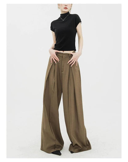 Dramatic Noir Wide-leg Palazzo Pants