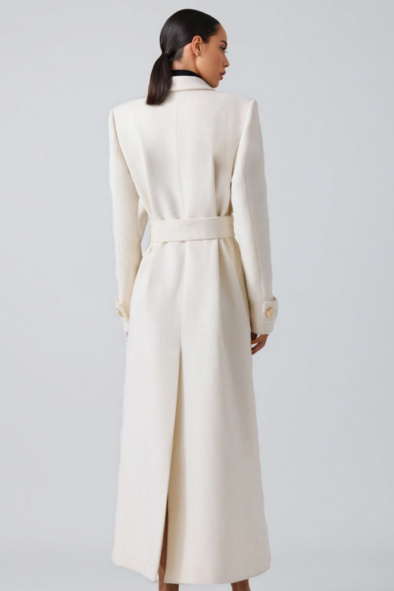 Cecily White Back Split Coat