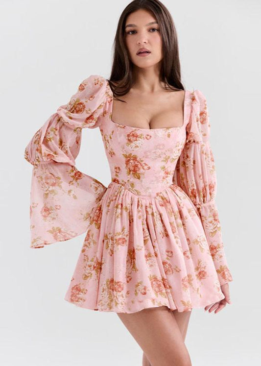 Rosalie Bell-sleeve Mini Dress