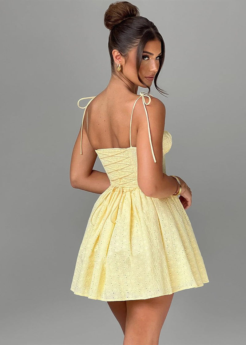 Soleil Lace-up Mini Dress