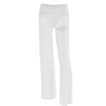 Sheer Gothic Wild Patchwork Straight Transparent Summer Pants