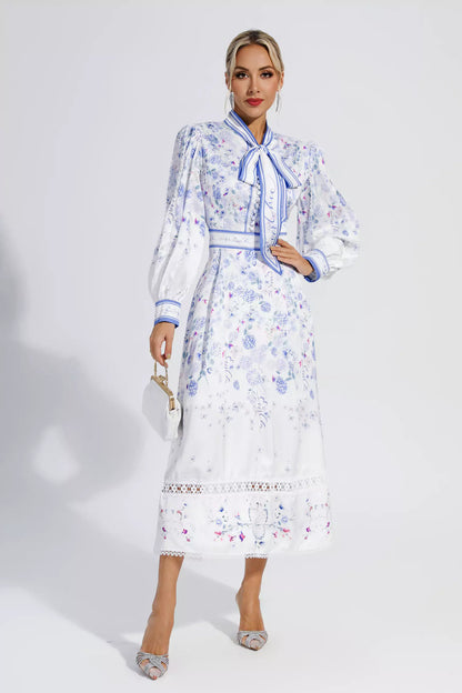 Oaklyn White Long Sleeve Maxi Dress