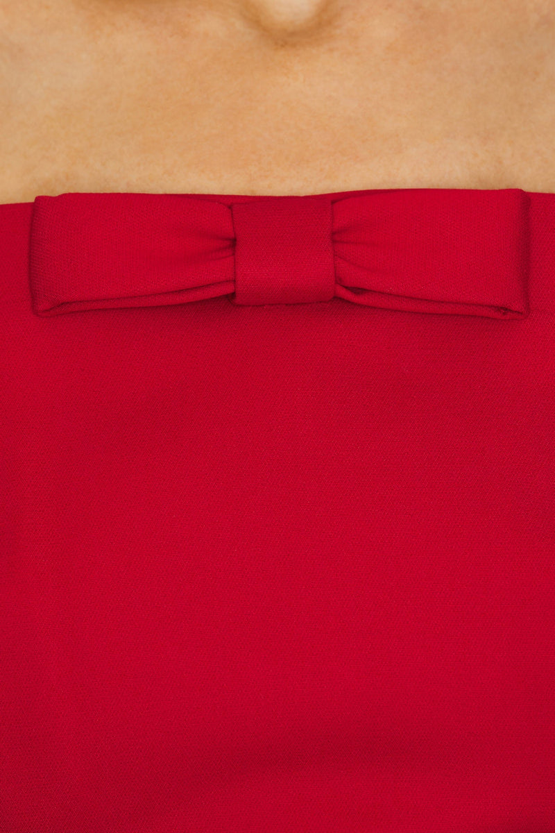Obozh Bow Strapless Maxi Dress - Red