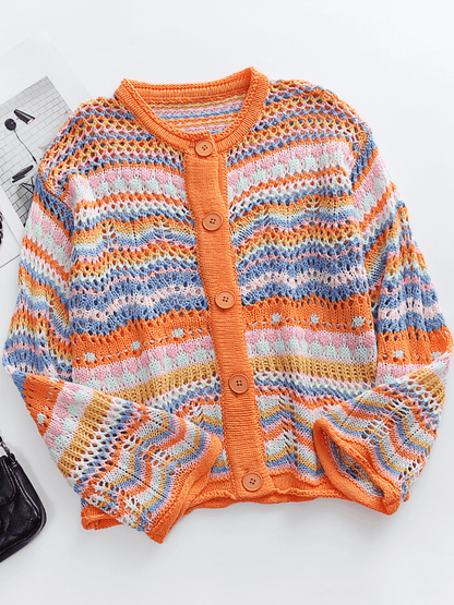 | Pumpkin Date Knit Cardigan - Orange